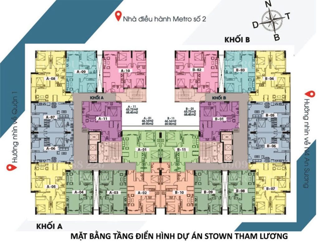 Mặt bằng tầng căn hộ Stown Tham Lương
