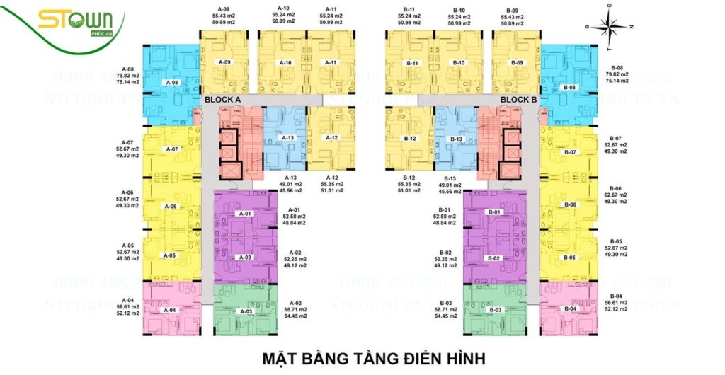 Mặt bằng tầng Stown Phúc An 1