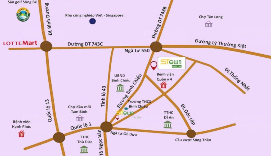 Vị trí căn hộ Stown Phúc An 1